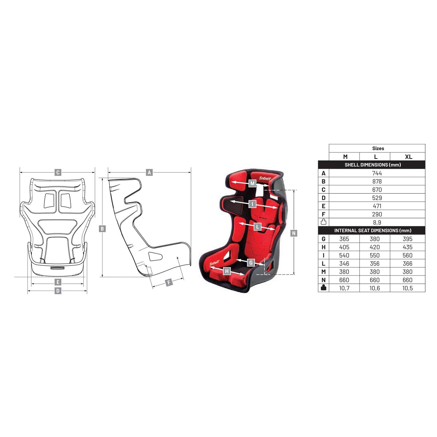 Sabelt GT-Pad FIA Racing Seat