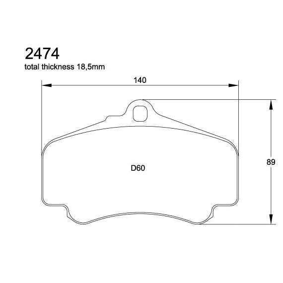 Pagid U-2474 Yellow Racing Pad - RS19 Compound