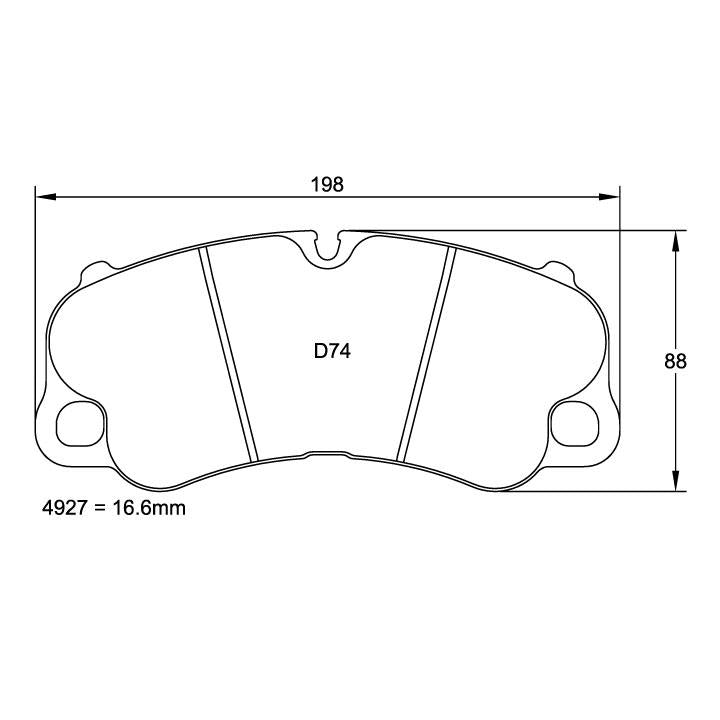 Pagid U-4927 Racing Pad For Ceramic Rotors - RSC-1 Compound