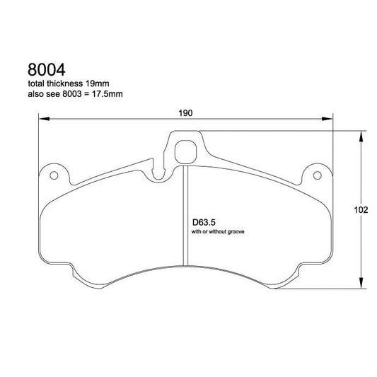Pagid U-8004 Black Racing Pad - RS14 Compound