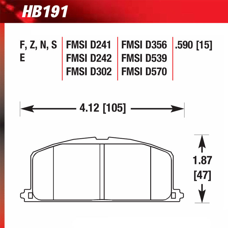 Hawk HB191S.590 Racing Pad - HT-10 Compound