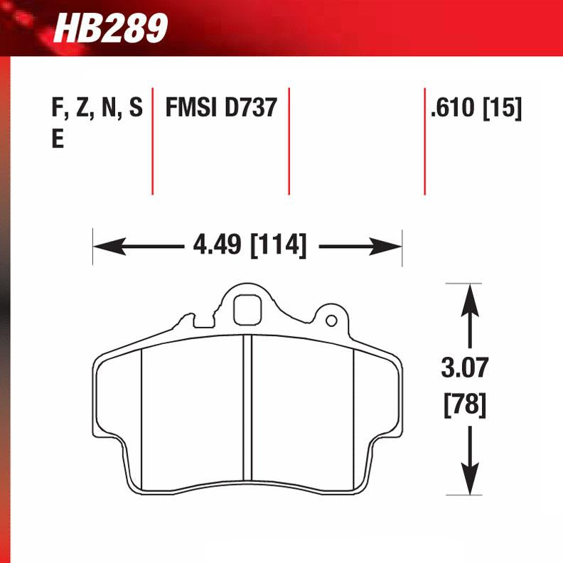 Hawk HB289E.610 Racing Pad - Blue Compound