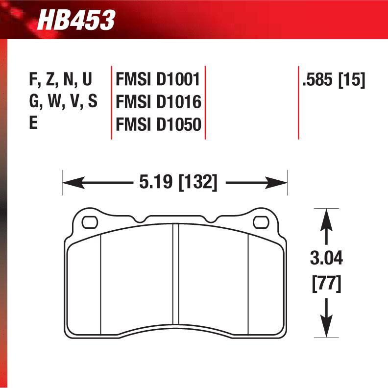 Hawk HB453N.585 Performance Pad - HP Plus Compound