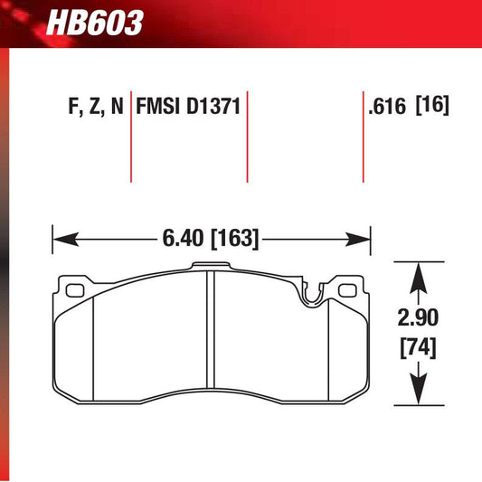 Hawk HB603U.616 Racing Pad - DTC-70 Compound