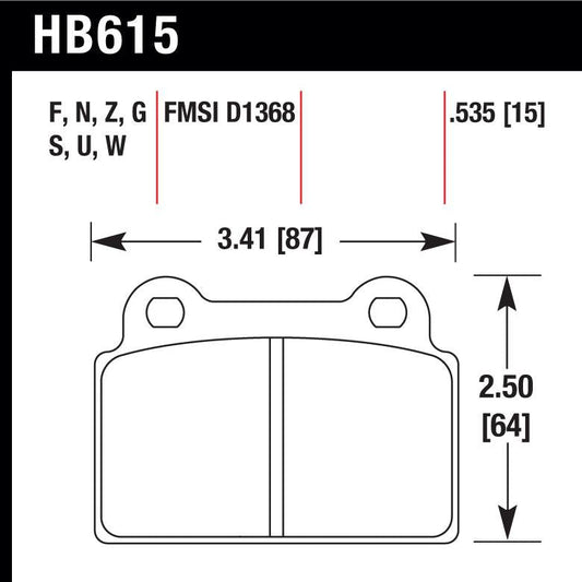 Hawk HB615F.535 Street Performance Pad - HPS Compound